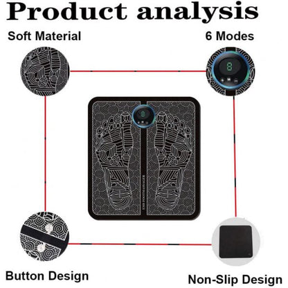 Ems Foot Massager Mat Electric Usb Charging Smart Display Ten Acupuncture Feet Cushion Blood Circulation Pad Health Care Home – With Box